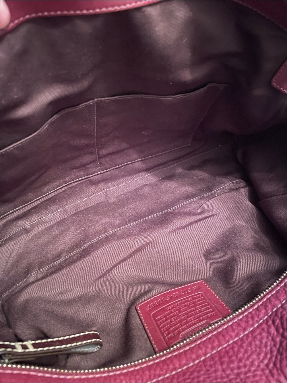 Coach Chelsea Leather Carryall satchel, model #F10887, in a burgundy color - Picture 9 of 13